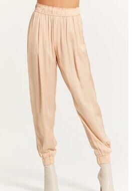 New ~ OLIVACEOUS ~ Satin Pleated Pants In Martini Size S